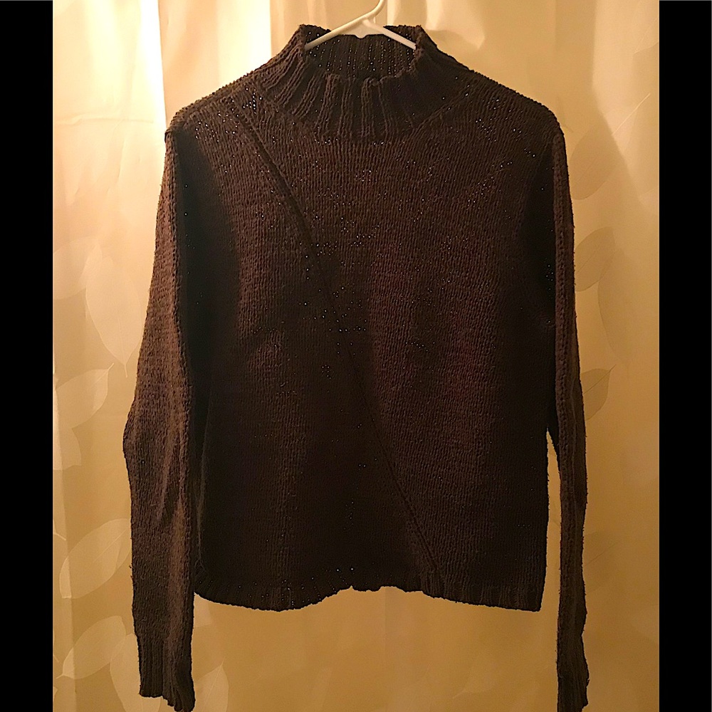 CO & Eddy knit, chocolate brown turtleneck. Great for Fall. Size M.